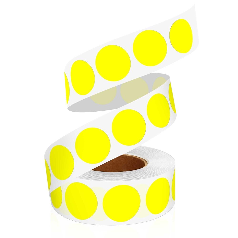 8002 0.75 Inch Multi - Purpose Labels,1000 PCS 3/4" Yellow Dot